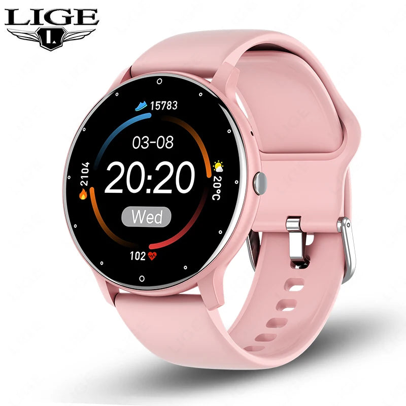LIGE Smart Watch Men Women Full Touch Screen Sport Fitness Watch Man IP67 Waterproof Bluetooth For Android IOS Smartwatch Men