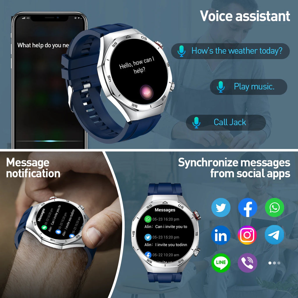 LIGE Fashion Men Smart Watch Bluetooth Call Man Bracelet Heart Rate Blood Oxygen Monitoring Waterproof Sports Smartwatch For Men