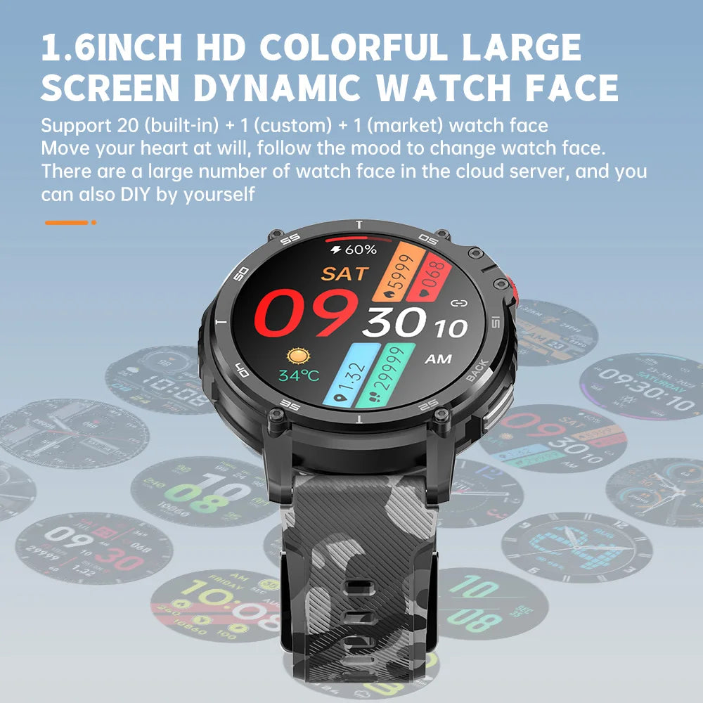 Fashion IP67 Waterproof Sports Wristwatch  Fitness Bracelet Watch Heart Rate Blood Oxygen Clock Reloj Inteligente Watch