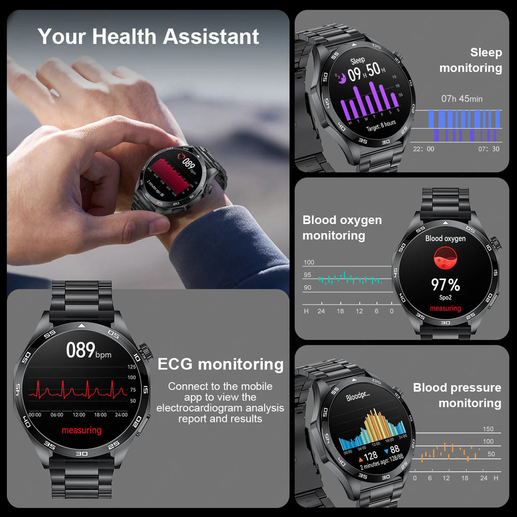 New GT4PRO Smartwatch ECG Heart Rate Monitor Men’s Watches Bluetooth Call Bracelet Sports Fitness Smart Watch For Huawei Xiaomi