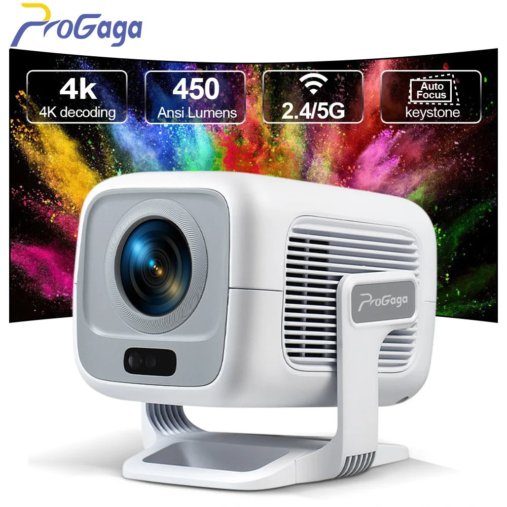 PROGAGA PG370 Native 1080P Android Projector 4K WIFi BT5.4 Auto Focus Projetor Smart Home Theater Video Mini Portable projector