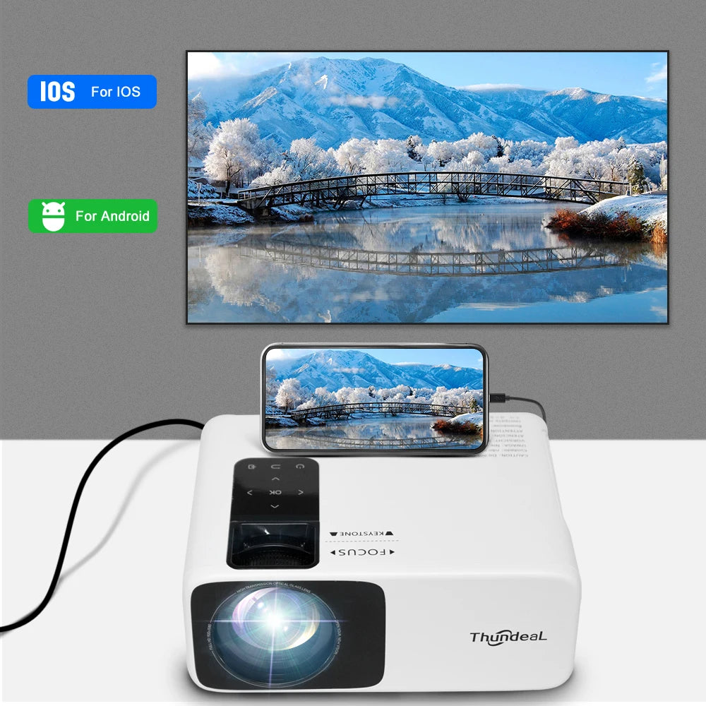 ThundeaL Full HD Projector 1080P 2K 4K Video LED 3D Portable Projector TD93Pro Mini WiFi Android Home Theater TD93 Pro Beamer
