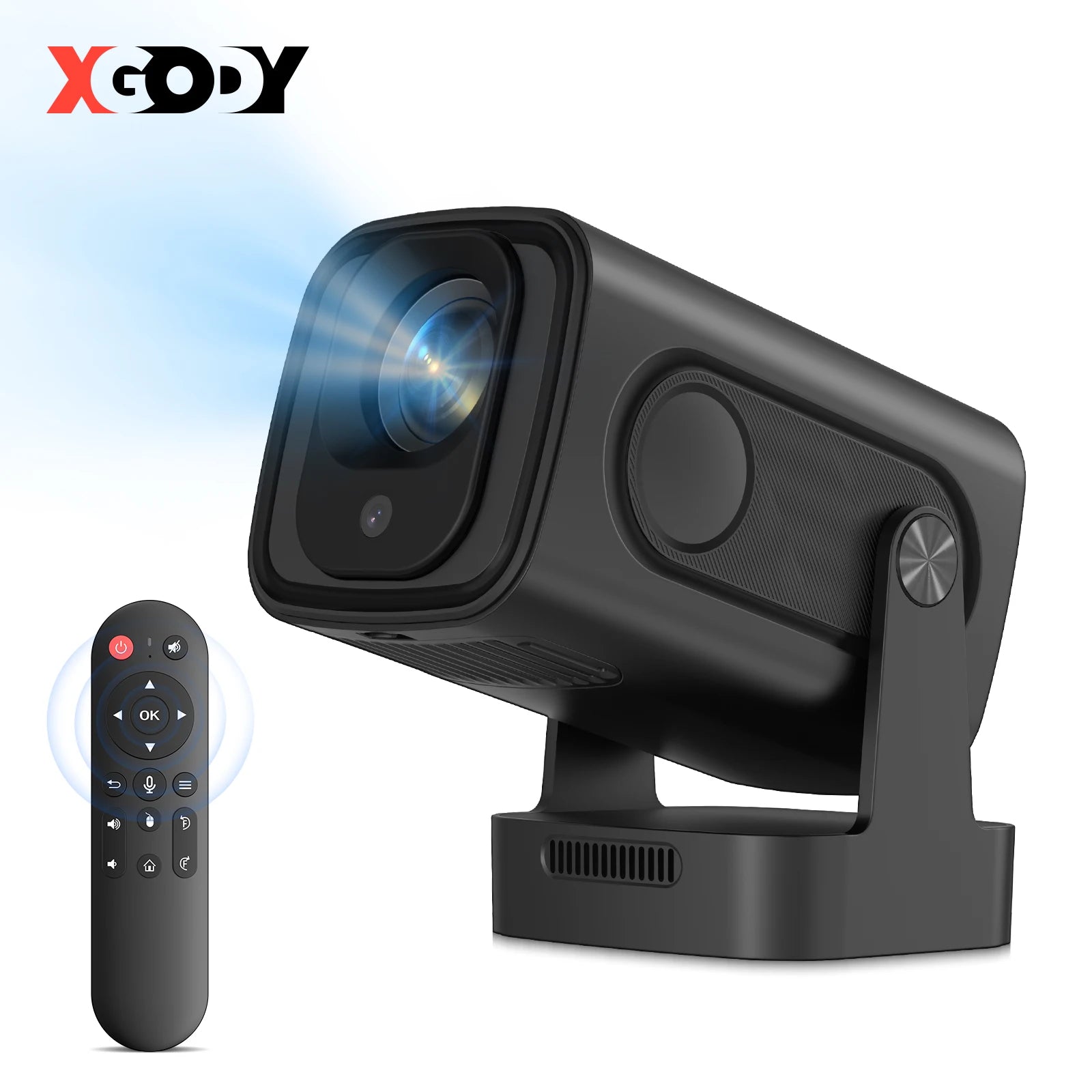 XGODY 4K HD Real 1080P 350ANSI Smart Projector with Android TV, HD Movie Projector, WiFi 6 Bluetooth 5.0 Portable Home Theater