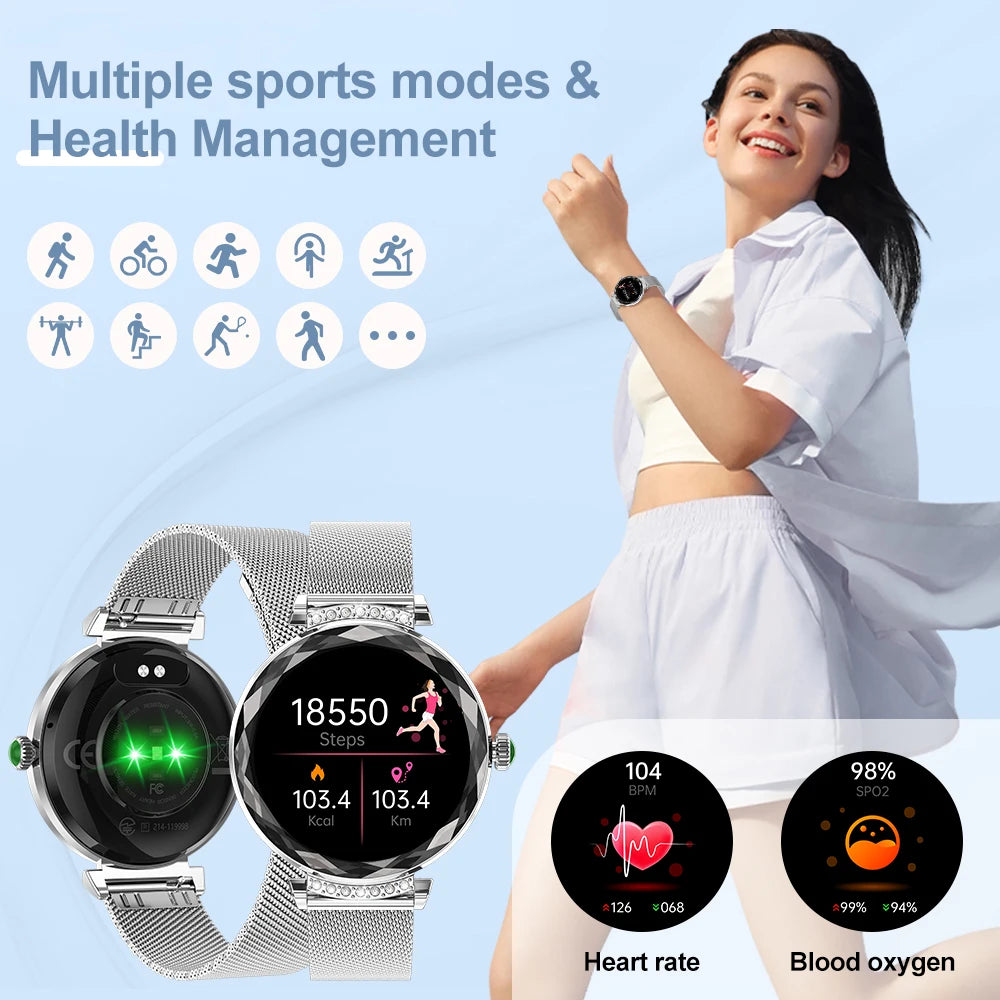 LIGE Fashion Ladies Smart Watch 1.19" AMOLED Screen Health Monitor Bluetooth Call Female Sport Fitness Tracker Smartwatch Women