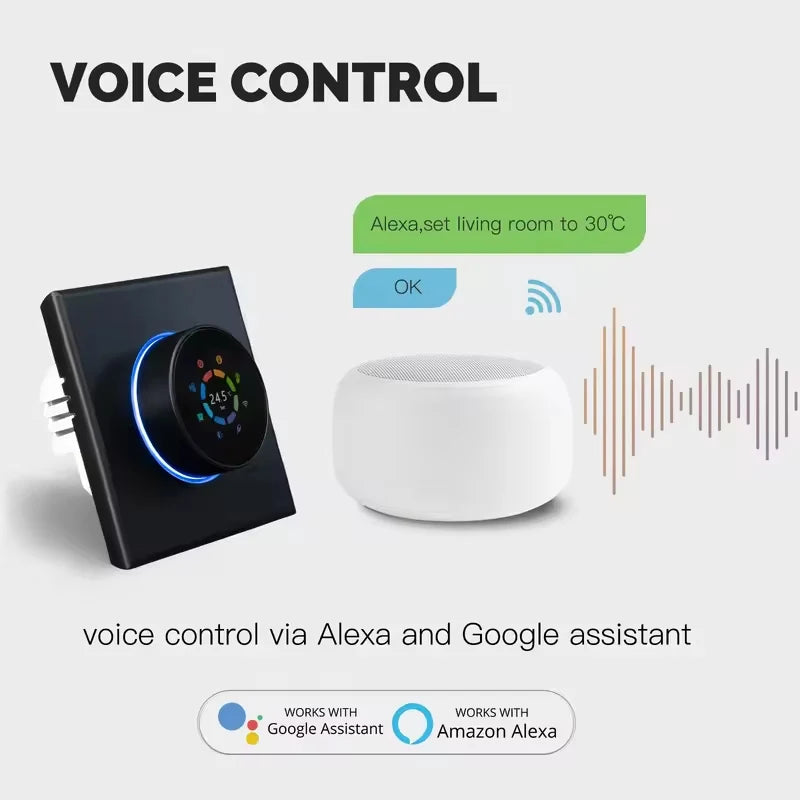 MOES Tuya WiFi Smart Home Heating Knob Thermostat Temperature Controller Water Gas Boiler Electric Heating For Alexa Google Home