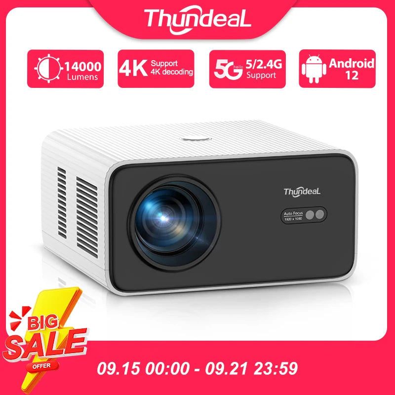 ThundeaL Portable Full HD Projector TD85W TD85SE Beam Projector Android WiFi Home Theater Mini Projector TD85 2K 4K Video Movie