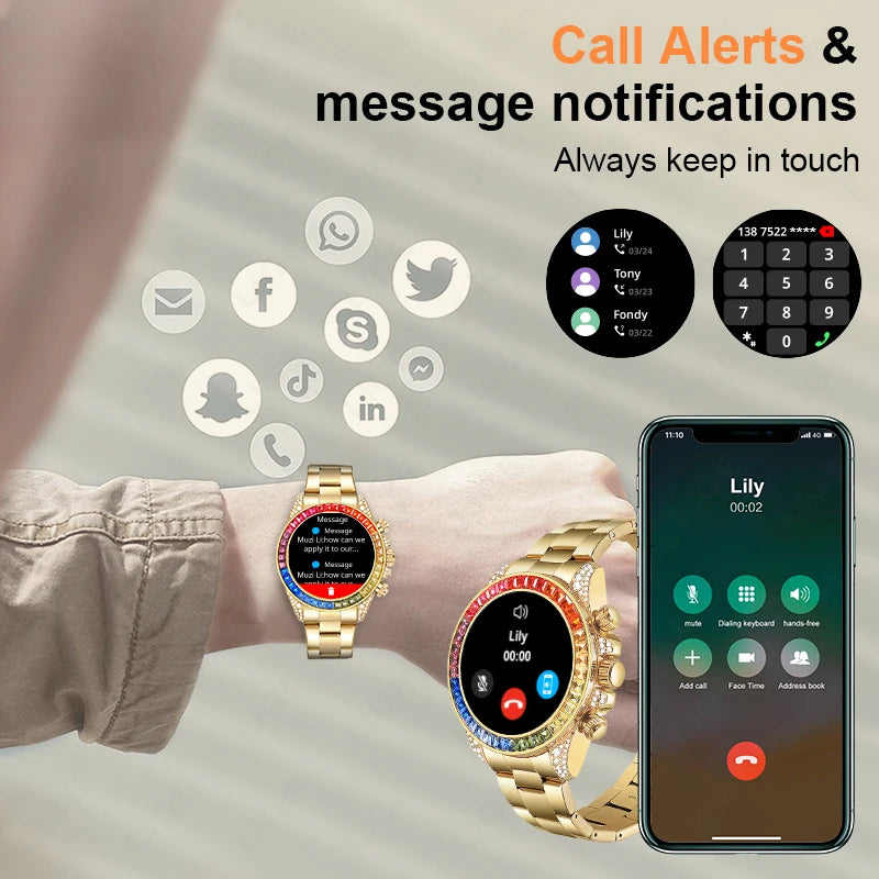Business Men Smart Watch 1.43" Amoled 3D Screen 466*466 Bluetooth Call Health Monitor Waterproof Smartwatch With QR Code Payment