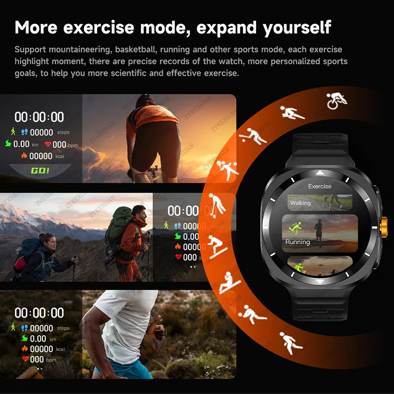 For Samsung Galaxy Watch 7 Ultra GPS Compass NFC Smart Watch Outdoor Sports Man AMOLED BT Call IP68 Galaxy 6 Upgraded Smartwatch