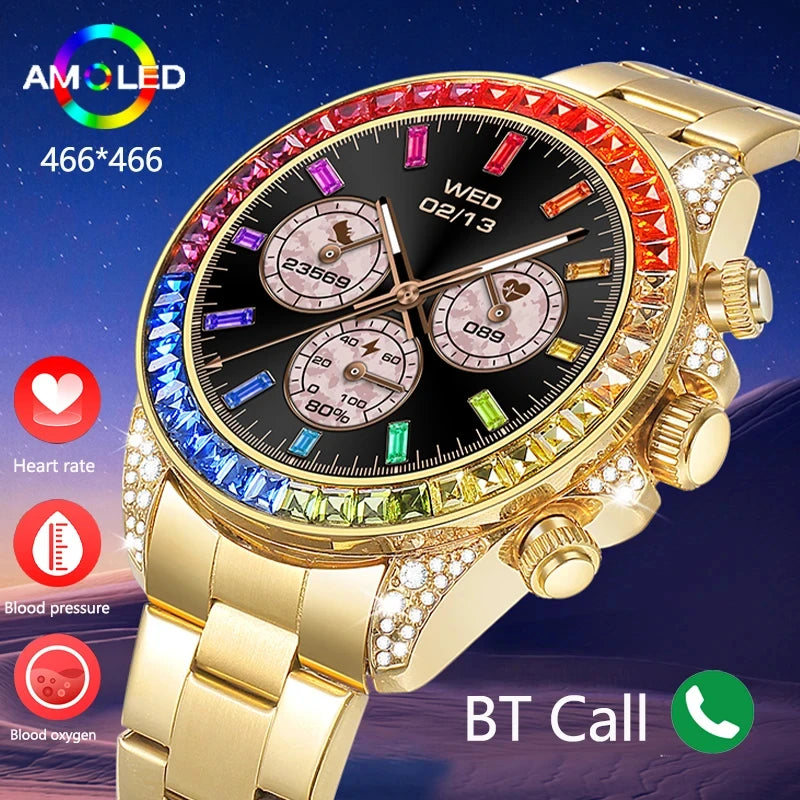 Business Men Smart Watch 1.43" Amoled 3D Screen 466*466 Bluetooth Call Health Monitor Waterproof Smartwatch With QR Code Payment