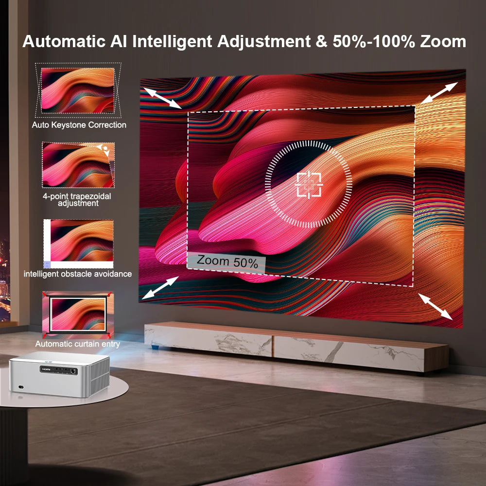 PROGAGA PG610W Full HD 1080P Android Projector 4K WiFi 2G 32G PG610 Beamer Home Theater Meeting Game Portable Video Projector