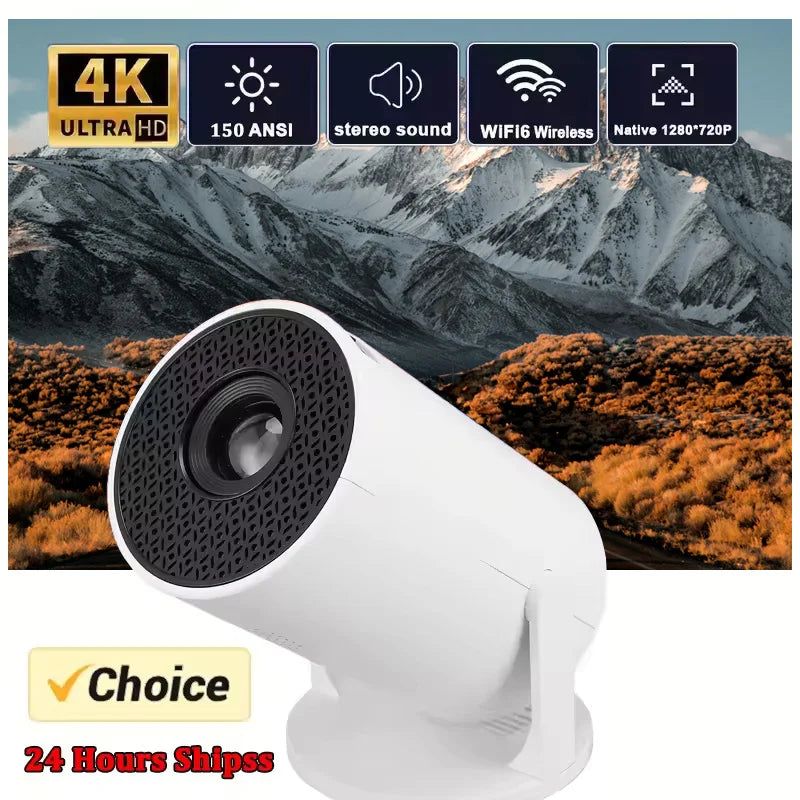 HY200 Mini Projector 1080P with 270° Rotatable Design for Outdoor Movies Compatible with Laptop iPhone Android