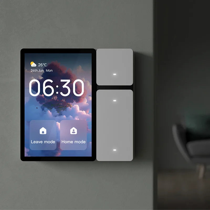 Tuya WiFi 3.5-inch Smart home control panel tuya zigbee wall touch switches automation LCD screen 3 Relays 3 Physical Buttons Bl