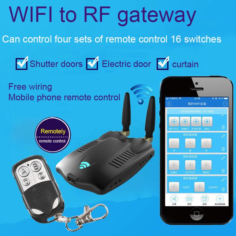 eWelink 433 RF Bridge Convert 433MHz to Wifi Signal Smart Home Remote Control RF Gateway Bridge Curtain Garage Door Control