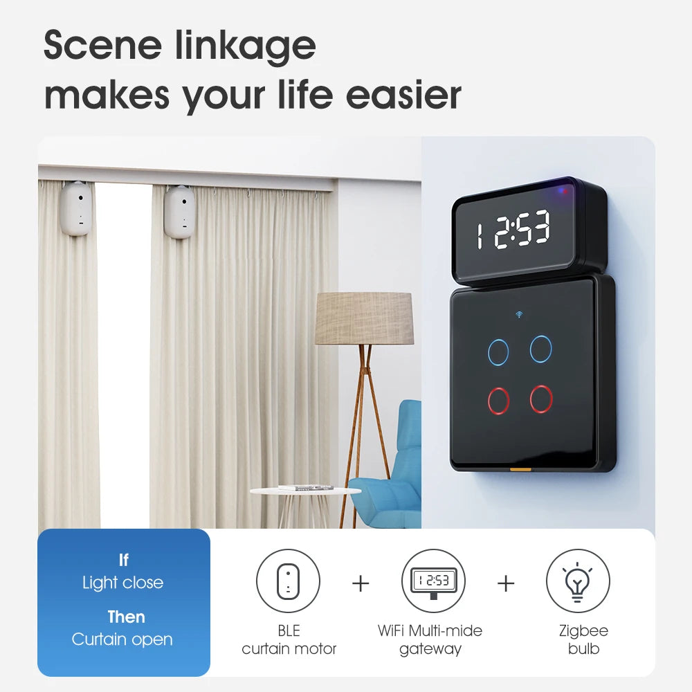 Type-C Plug In Zigbee 3.0 Gateway Tuya Smart Hub Remote Control Bluetooth Mesh Multi Mode Gateway Time Display Desk Wall Clock