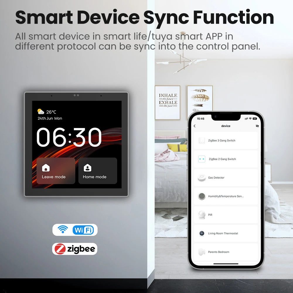 AVATTO Tuya ZigBee 4.0 Scene Switch Smart Central Control,Smart Life App Control,Built-in Alexa,Wireless Zigbee Hub.