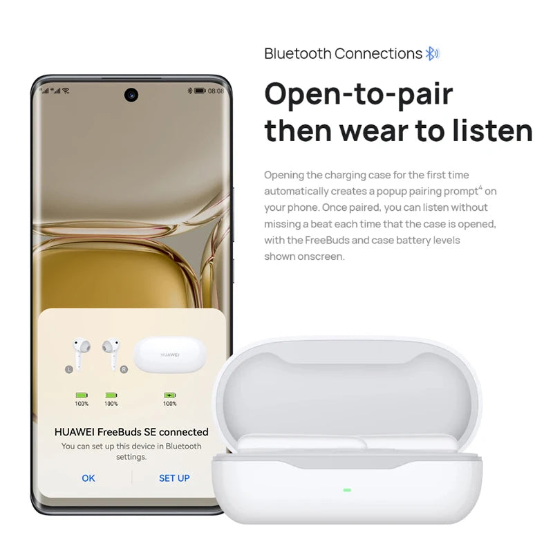 Original Huawei FreeBuds Se Headphones Wireless Bluetooth 5.2 Earphone Call Noise Reduction Earbuds TWS 10mm Dynamic Headset