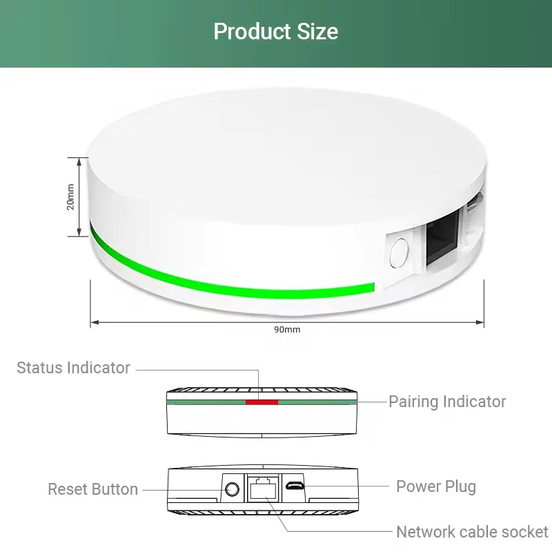 Tuya ZigBee 3.0 Smart Multi-mode Gateway WiFi Smart Hub Bridge Work with Smart Life App Voice Control via Alexa Google Home