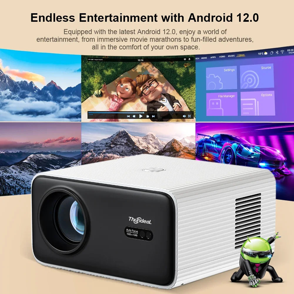 ThundeaL Portable Full HD Projector TD85W TD85SE Beam Projector Android WiFi Home Theater Mini Projector TD85 2K 4K Video Movie