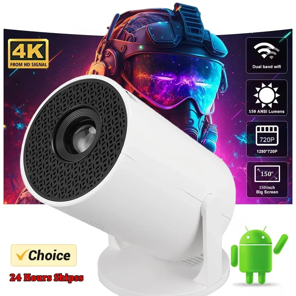 HY200 Mini Projector 1080P with 270° Rotatable Design for Outdoor Movies Compatible with Laptop iPhone Android