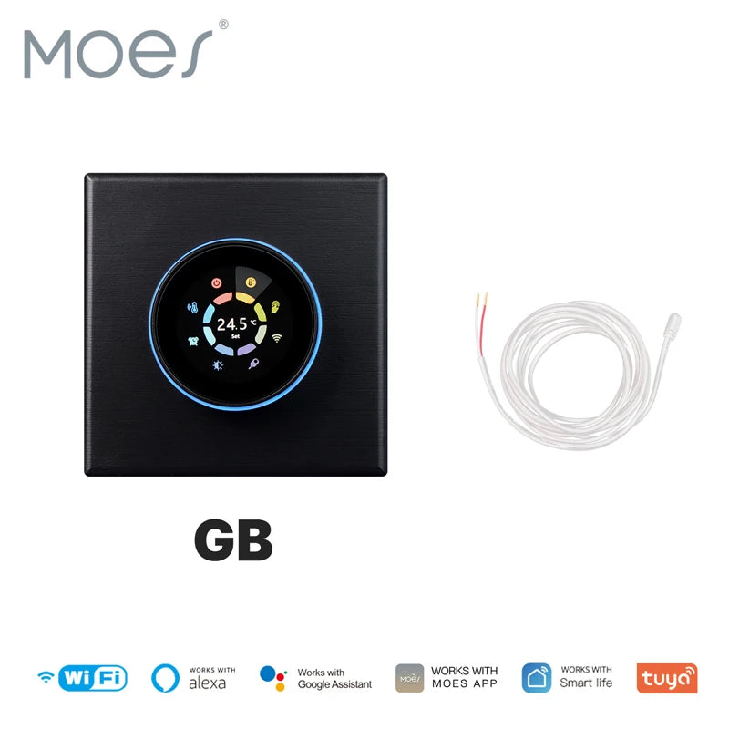 MOES Tuya WiFi Smart Home Heating Knob Thermostat Temperature Controller Water Gas Boiler Electric Heating For Alexa Google Home