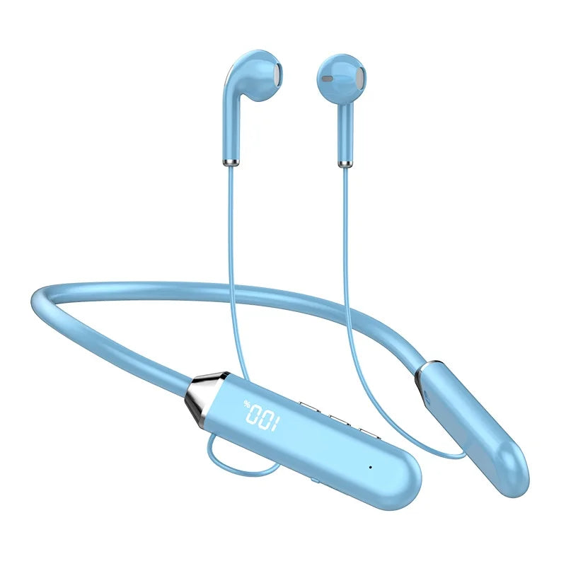 LED Neckband wireless connection compatible 5.2 headphones High sound quality stereo power display Magnetic Bluetooth earphones