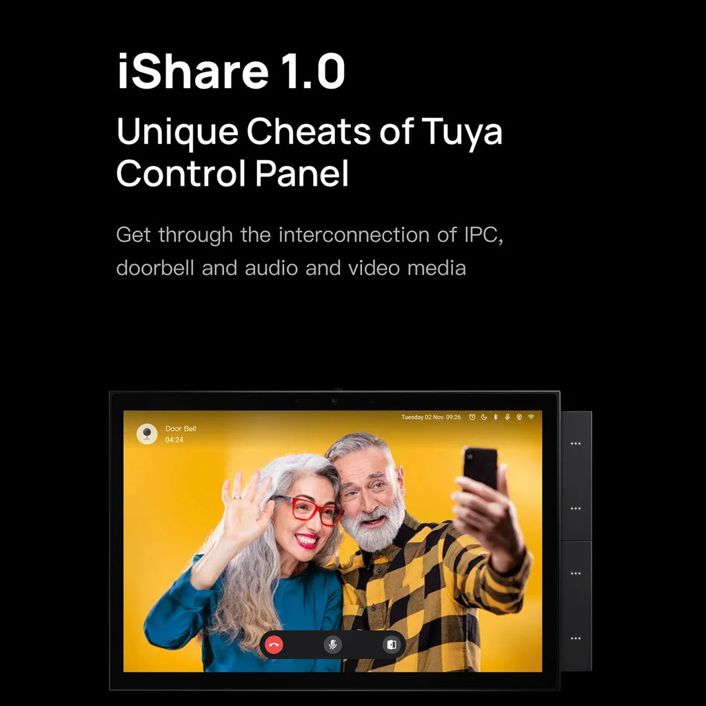 10.1-Inch Smart Control Panel Max with Built-in BLE Mesh Hub Works with Tuya App IR Device Zigbee Hub Built-In Building Intercom