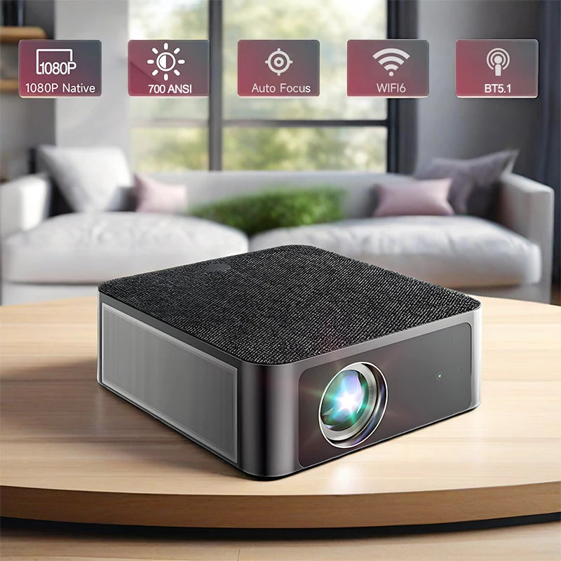 4K Portable Projector 700 ANSI 1080P Full HD Auto Focus Android Home Theater WiFi BT5.1 Outdoor Movie Night Vision Projects