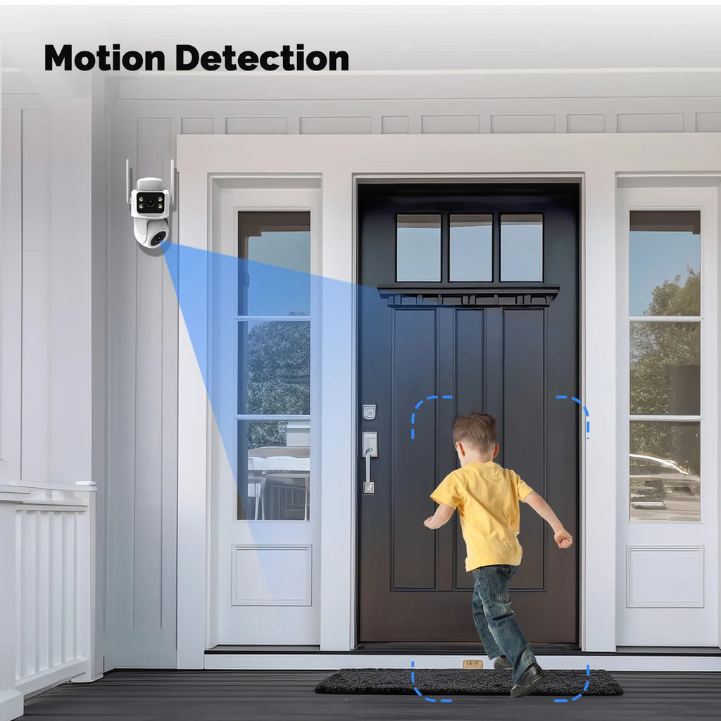 Moes Tuya Smart WiFi Outdoor Security Camera 4MP Dual Screen 2.4G/5G IP65 Waterproof Motion Detection Auto Track Two-Way Audio