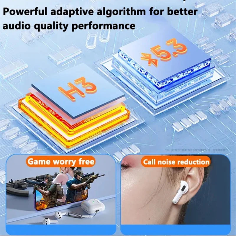 2025 TWS Air Pro Wireless Bluetooth Earphones HiFI Stereo Sound Noise Cancelling Sports In-Ear Music Earbuds for iPhone Android