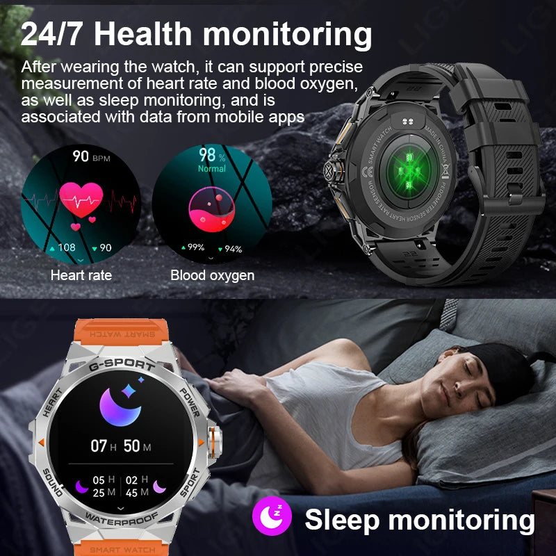 Fashion Amoled Smart Watch Bluetooth Call IP68 Waterproof Smartwatch Men 1.43 Inch 466*466 HD Display 400Mah Battery Steel Watch