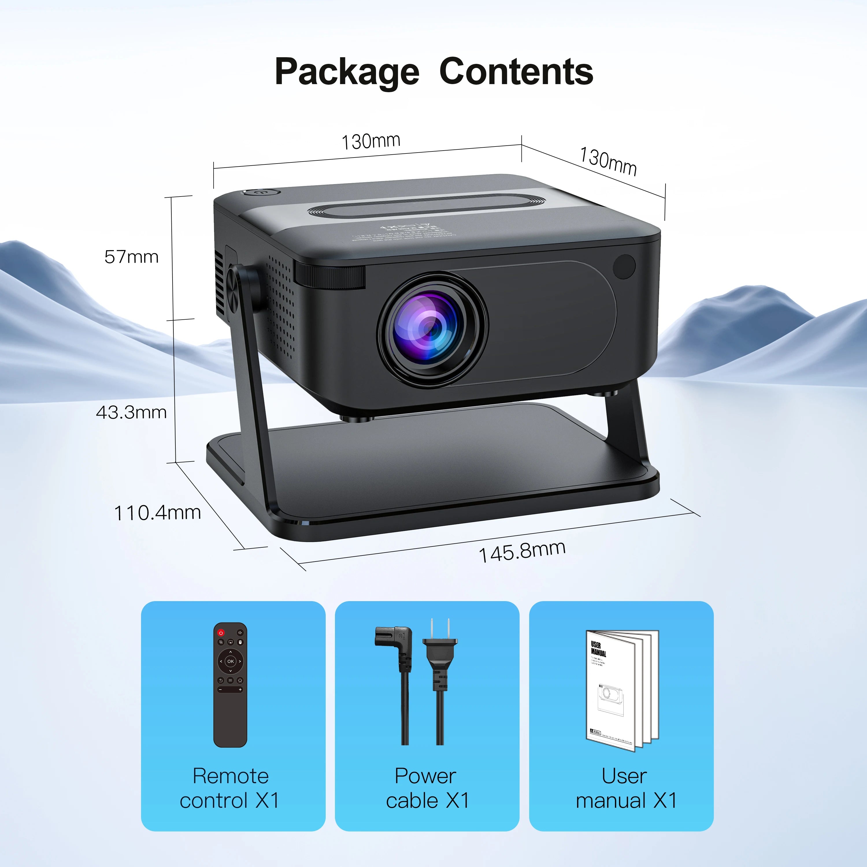 Salange HA109 Mini Projector Android11 WiFi6 BT5.0 280 ANSI 720P Built-in App Mirror SmartPhone for 1080P 4K Video Home Cinema