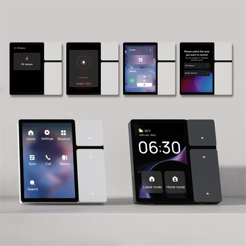 TUYA smart central control panel mini Scene mode Touch screen 3 Relays Built-in IR remote control Bluetooths Sigmesh Alexa Voice
