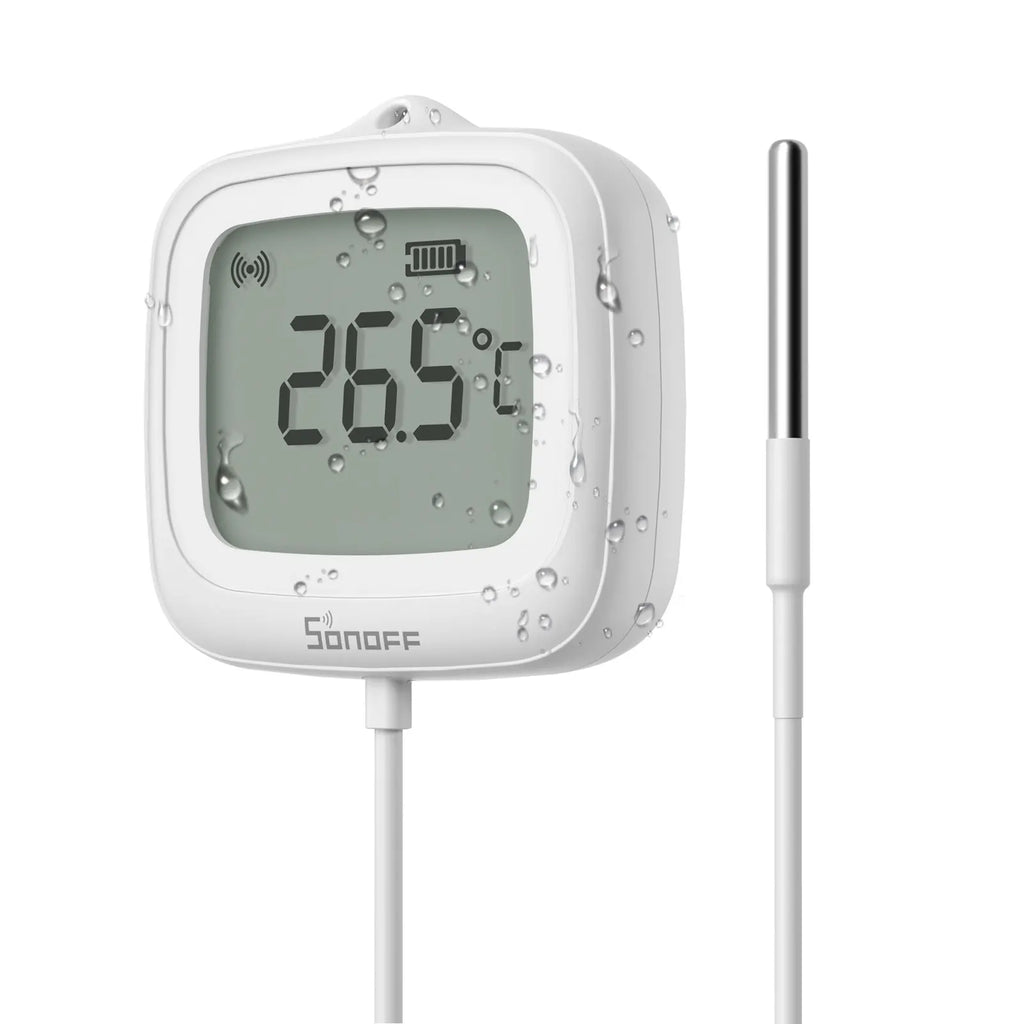 SONOFF SNZB-02LD IP65 Zigbee LCD Smart Home Thermometer with Probe for Pool Bathtub Fish Tank Liquid Requires Sonoff Zigbee Hub