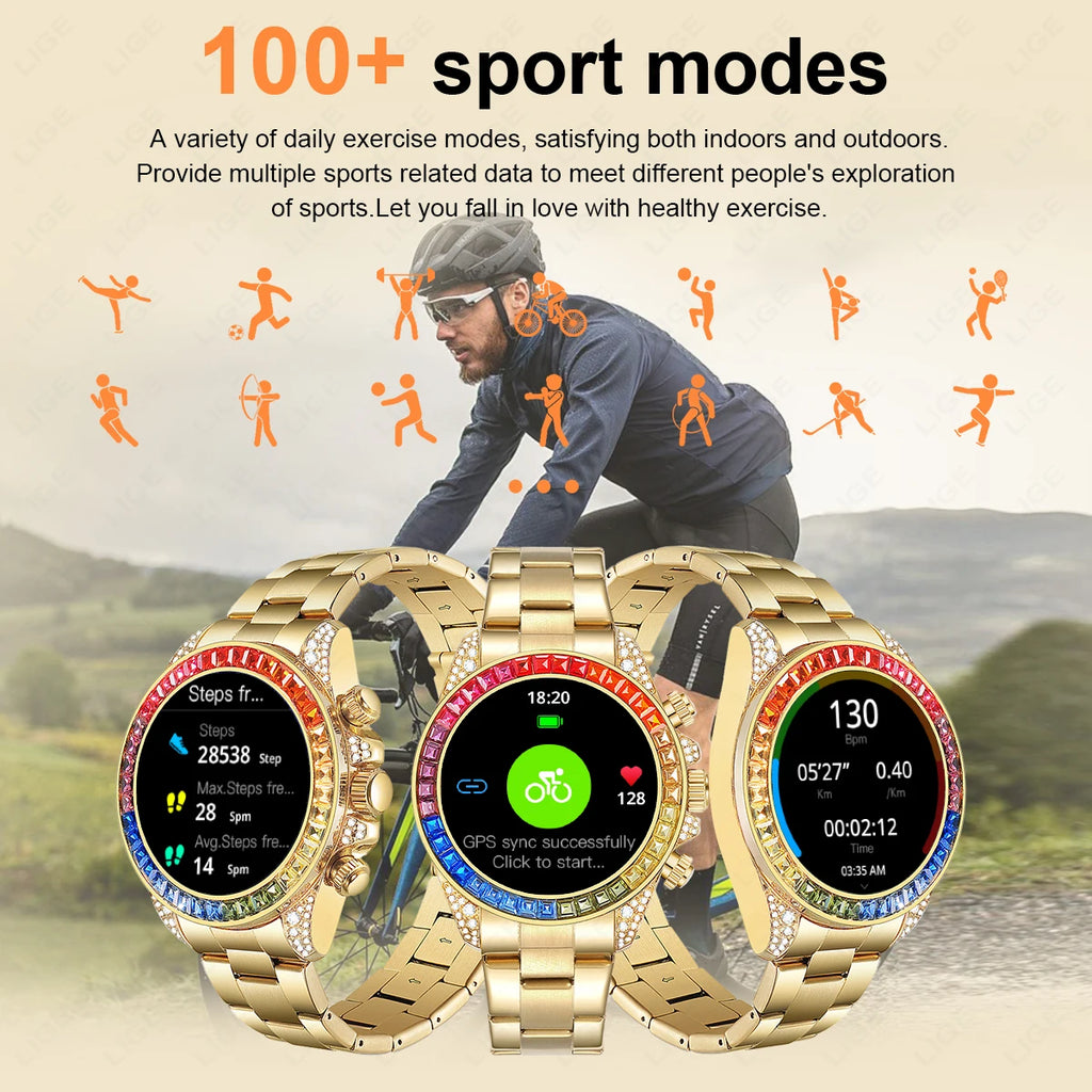 Business Men Smart Watch 1.43" Amoled 3D Screen 466*466 Bluetooth Call Health Monitor Waterproof Smartwatch With QR Code Payment