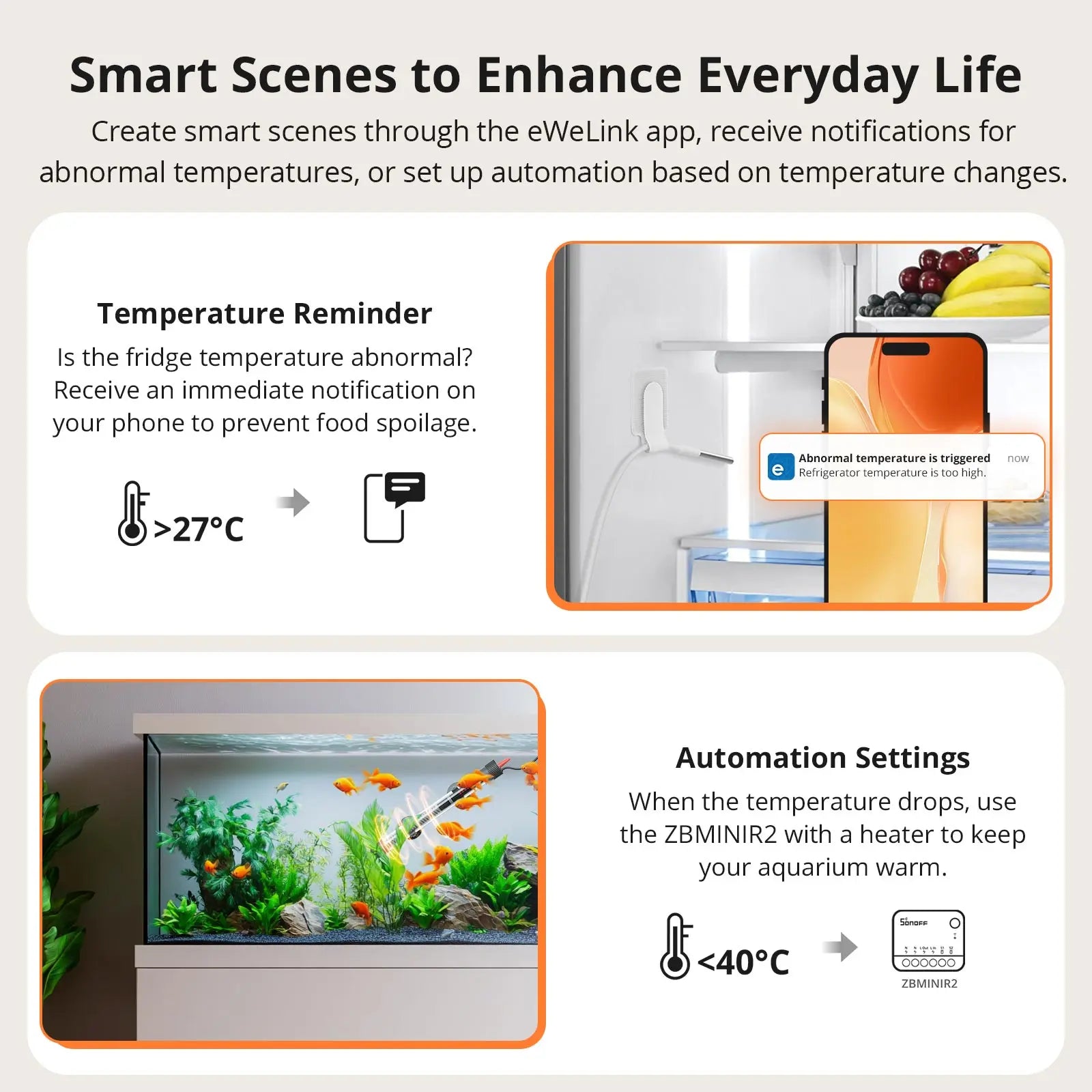 SONOFF SNZB-02LD IP65 Zigbee LCD Smart Home Thermometer with Probe for Pool Bathtub Fish Tank Liquid Requires Sonoff Zigbee Hub