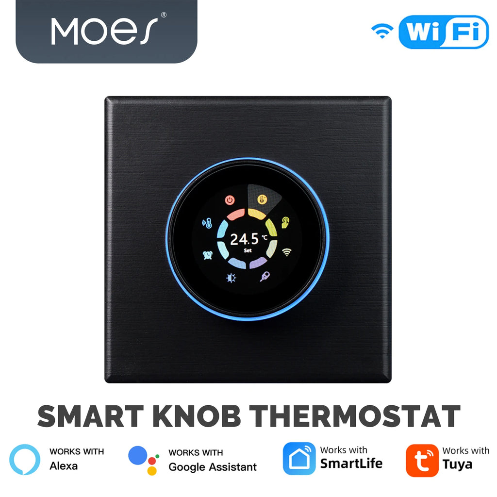 MOES Tuya WiFi Smart Home Heating Knob Thermostat Temperature Controller Water Gas Boiler Electric Heating For Alexa Google Home
