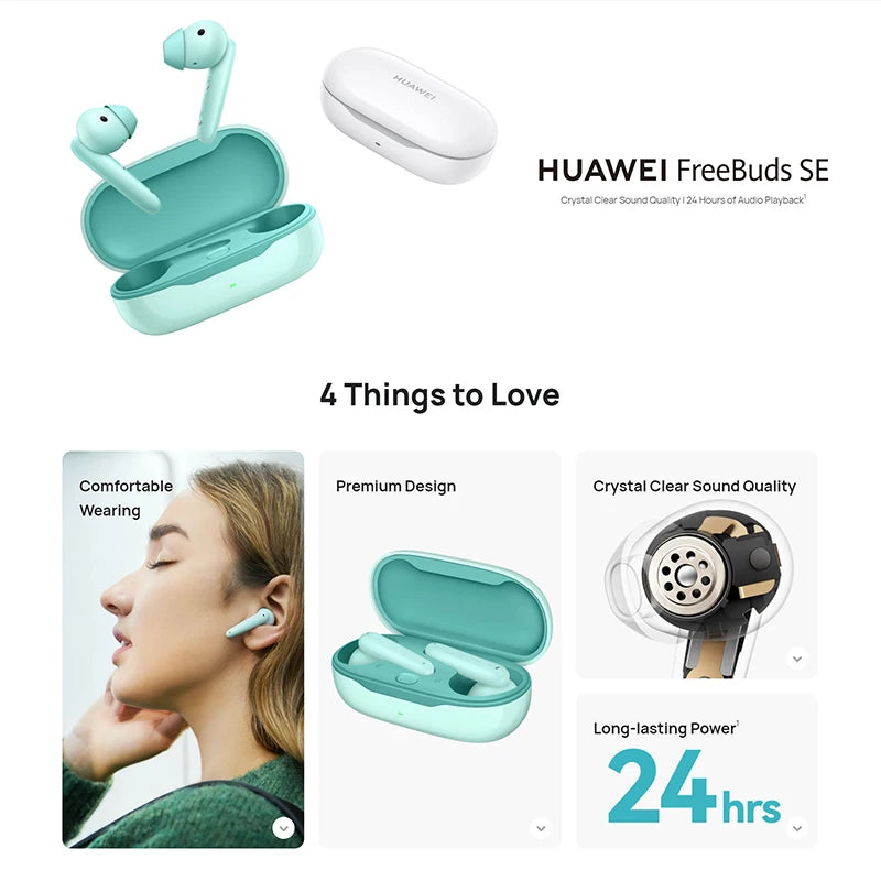 Original Huawei FreeBuds Se Headphones Wireless Bluetooth 5.2 Earphone Call Noise Reduction Earbuds TWS 10mm Dynamic Headset