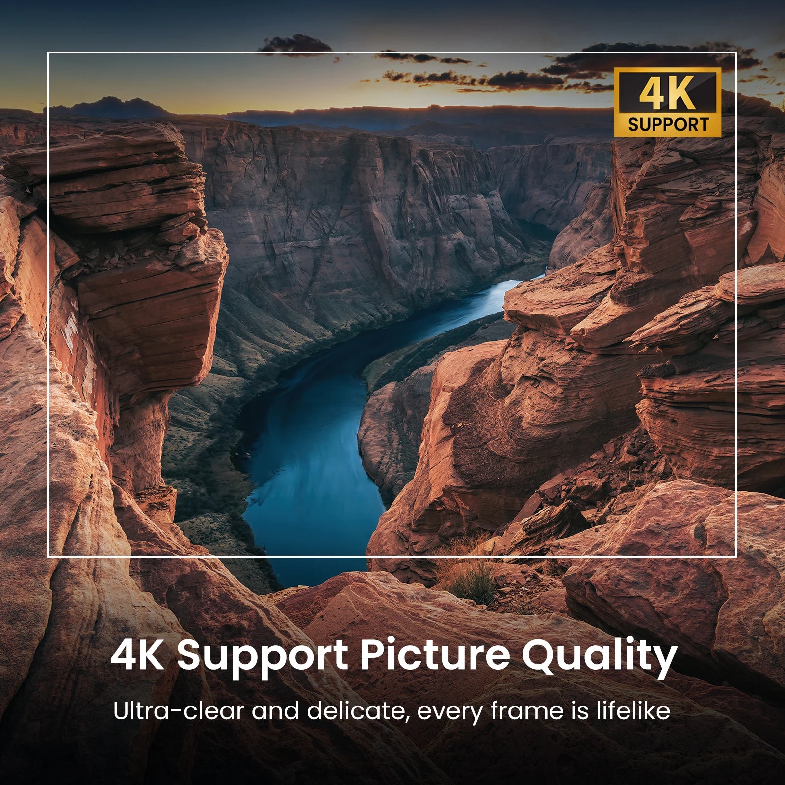 Official Licensed Google TV Smart Projector, HAPPRUN 4K UHD Home Theater with Dolby Sound, Wi-Fi & Bluetooth, Built-in Streaming