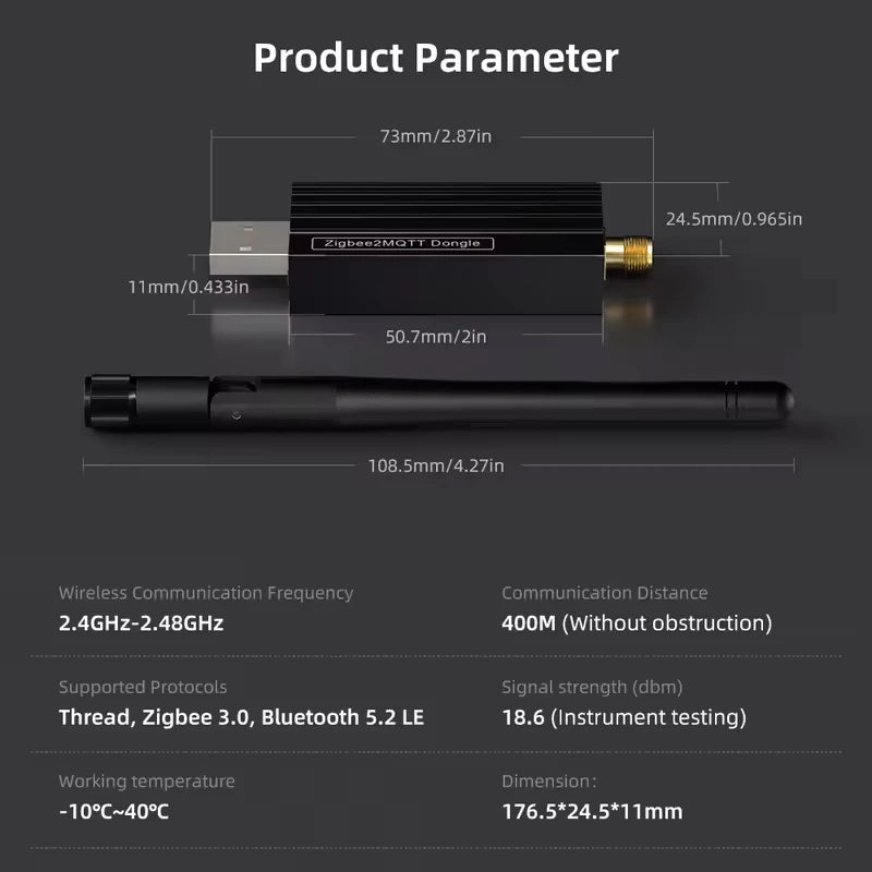 Tuya ZigBee 3.0 USB Dongle Plus-E Open Source Wireless Hub For Home Assistant OpenHAB Zigbee2MQTT ZHA USB Gateway Dongle Stick