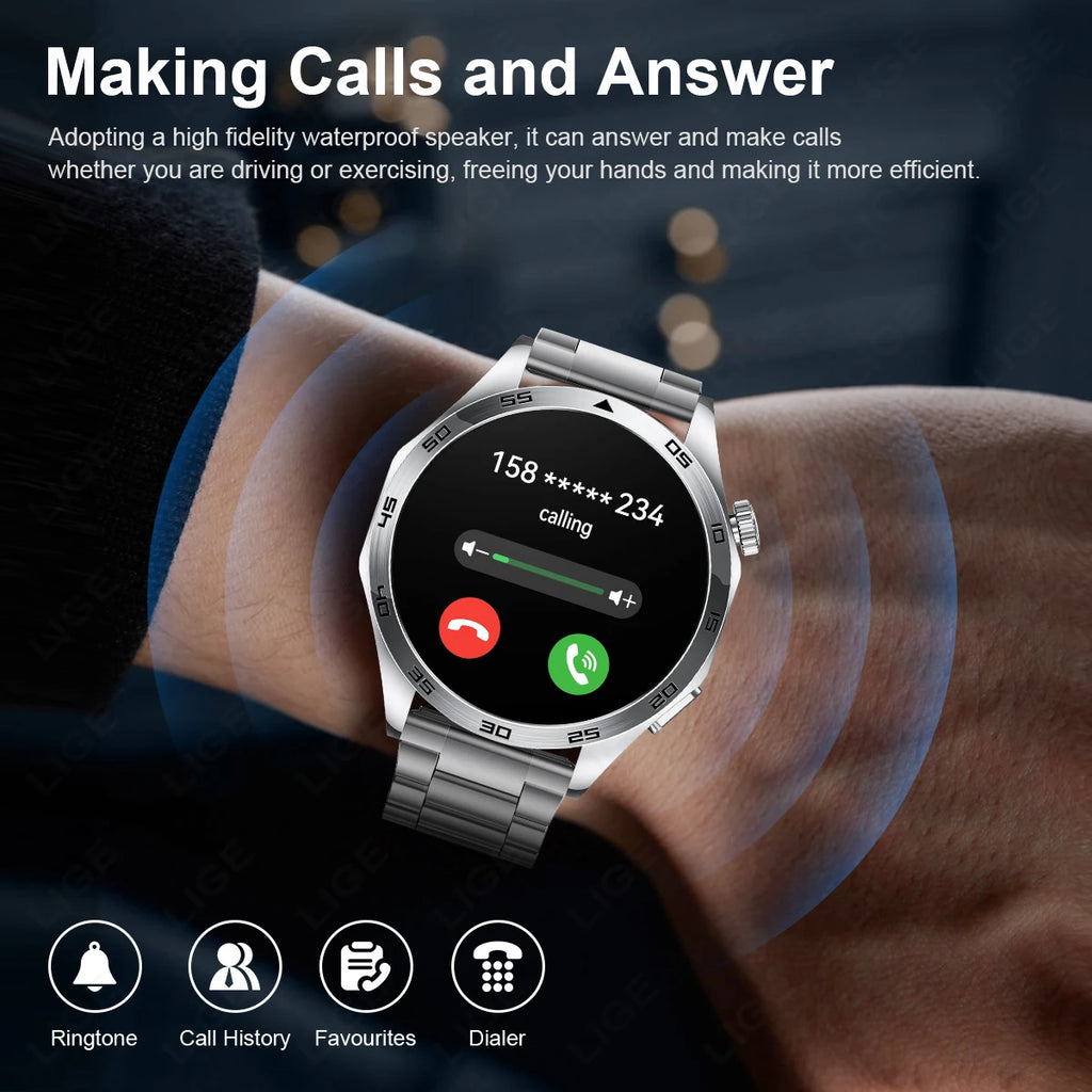 LIGE New Men Smartwatch ECG Heart Rate Monitor Men’s Watches Bluetooth Call Bracelet Sports Fitness Smart Watch For Android ios