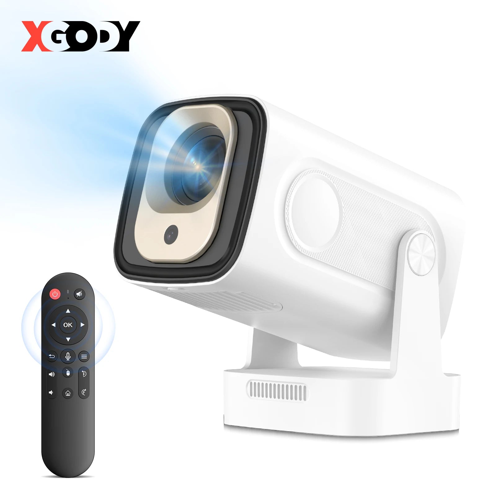 XGODY 4K HD Real 1080P 350ANSI Smart Projector with Android TV, HD Movie Projector, WiFi 6 Bluetooth 5.0 Portable Home Theater