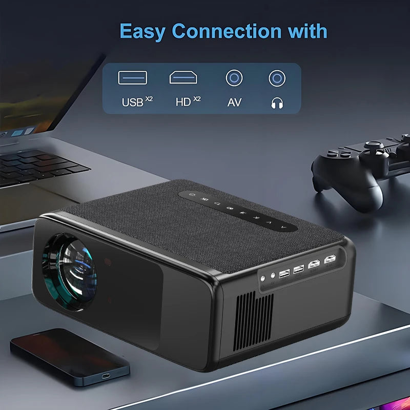Full HD 1080P Projector 4K 300 ANSI Android WiFi 6 Auto Focus Home Theater Projectors for Movie Meeting Video