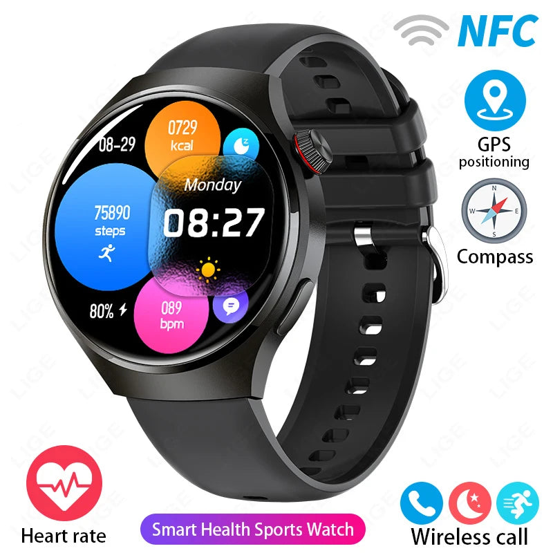1.52 inch AMOLED Screen Display Smart Watch For Men Wireless Call Android ios Phone Health Monitor Waterproof Sports Smartwatch