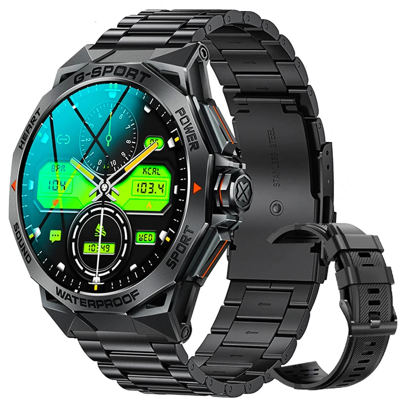 Fashion Amoled Smart Watch Bluetooth Call IP68 Waterproof Smartwatch Men 1.43 Inch 466*466 HD Display 400Mah Battery Steel Watch