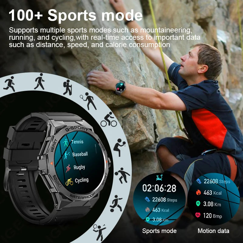 Fashion Amoled Smart Watch Bluetooth Call IP68 Waterproof Smartwatch Men 1.43 Inch 466*466 HD Display 400Mah Battery Steel Watch