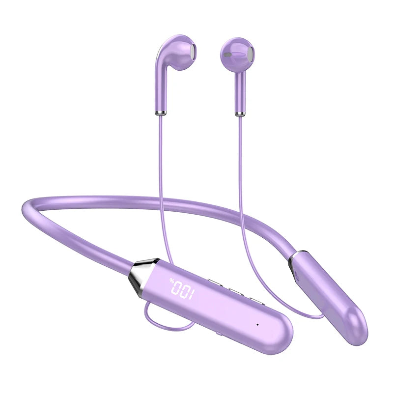 LED Neckband wireless connection compatible 5.2 headphones High sound quality stereo power display Magnetic Bluetooth earphones