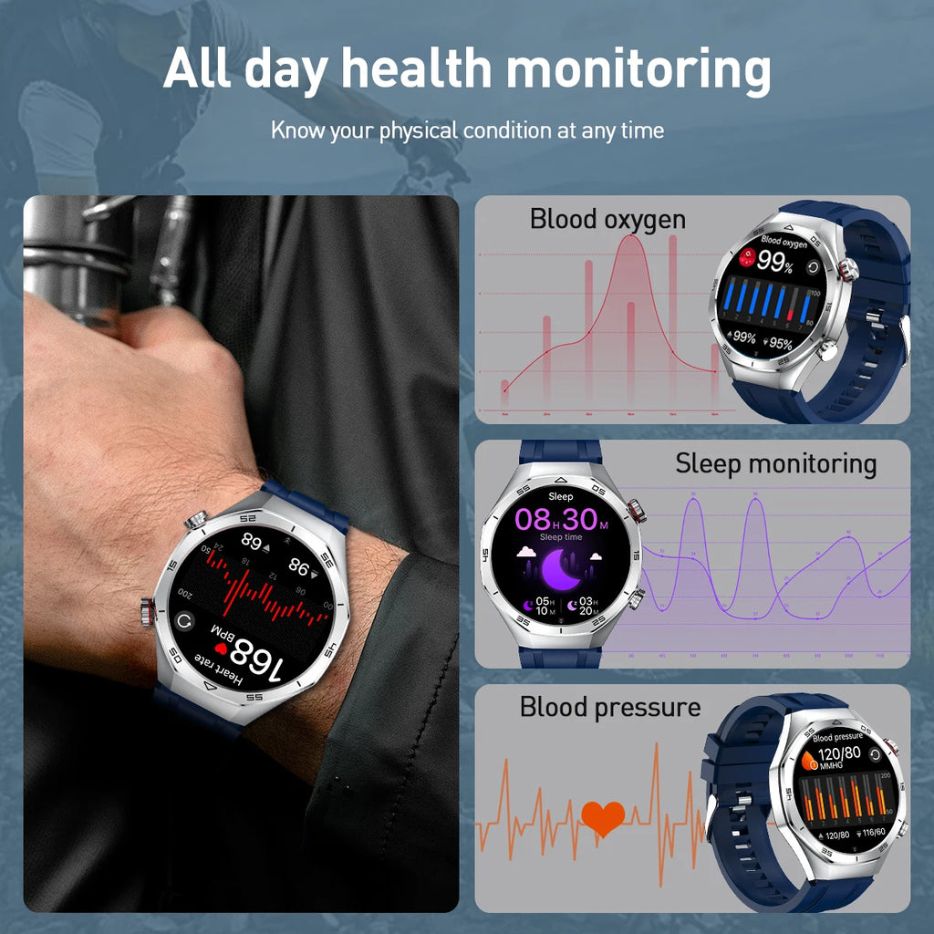 LIGE Fashion Men Smart Watch Bluetooth Call Man Bracelet Heart Rate Blood Oxygen Monitoring Waterproof Sports Smartwatch For Men