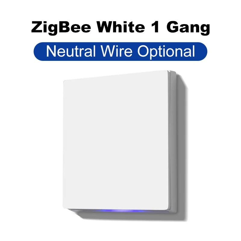GIRIER ZigBee Wall Switch Tuya Smart Button Light Switches 1/2/3/4 Gang Neutral/No Neutral Wire Required Works Alexa Hey Google