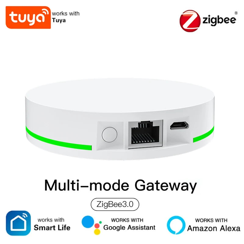 Tuya ZigBee 3.0 Smart Multi-mode Gateway WiFi Smart Hub Bridge Work with Smart Life App Voice Control via Alexa Google Home