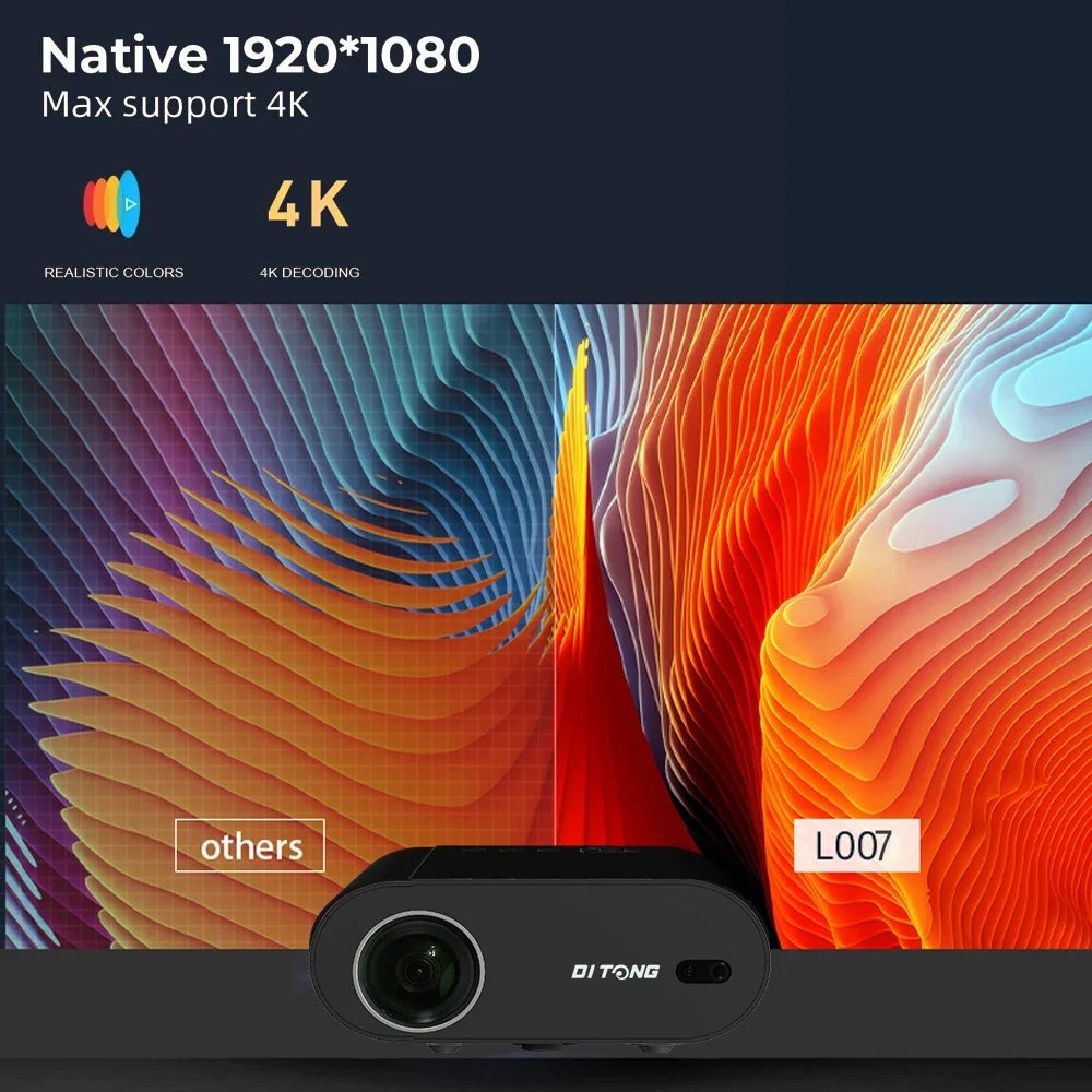 DITONG Full HD 1080P Projector 5G LED 4K Auto Keystone Video Proyector Movie Beam Android Projectors Home Theater Cinema Beamer